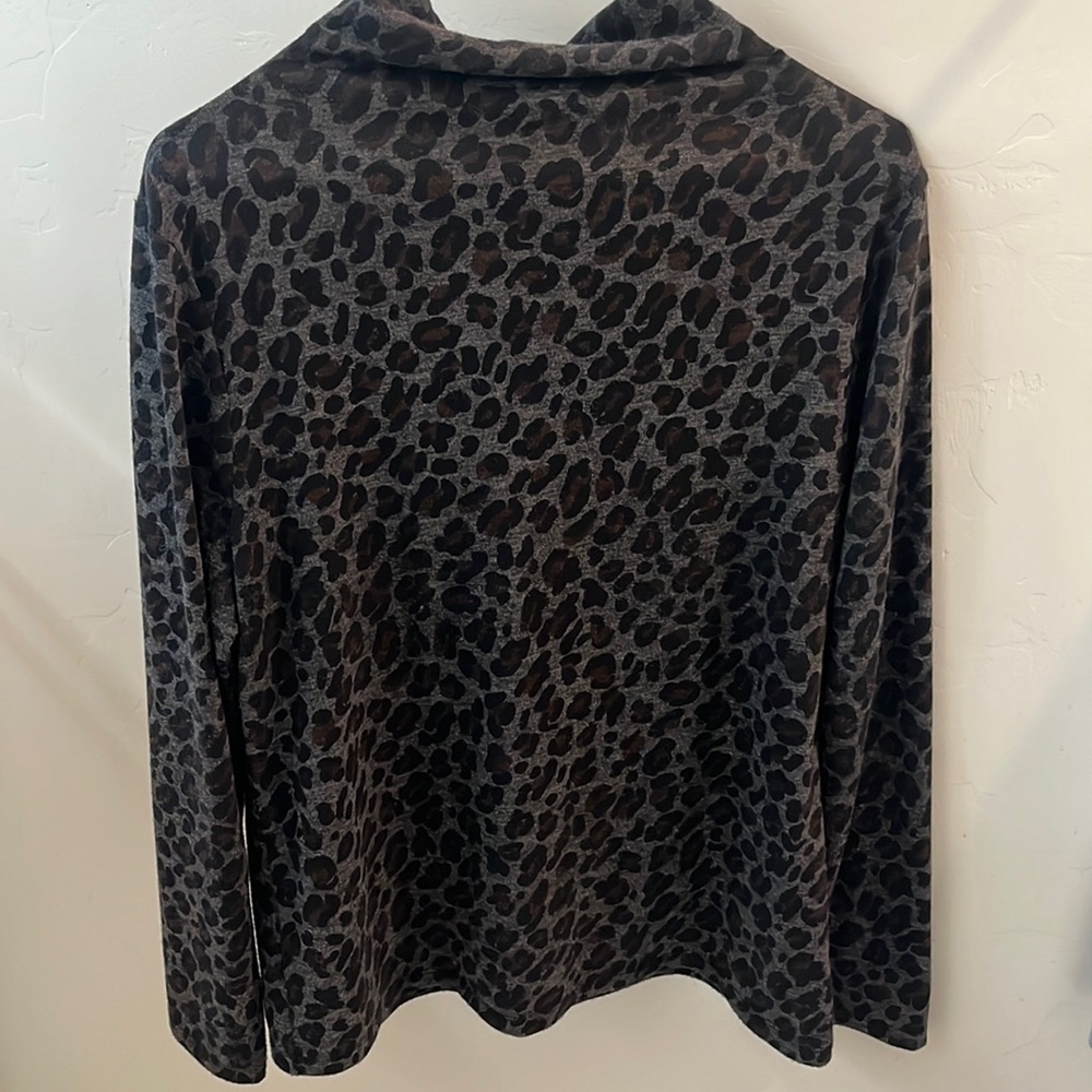 Ann Taylor leopard mockneck
